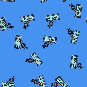 Quenching blacksmith vector seamless pattern Stock Illustration