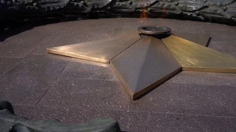 Quenchless Flame Bronze Star (Theme of World War II) Stock Footage 129876857