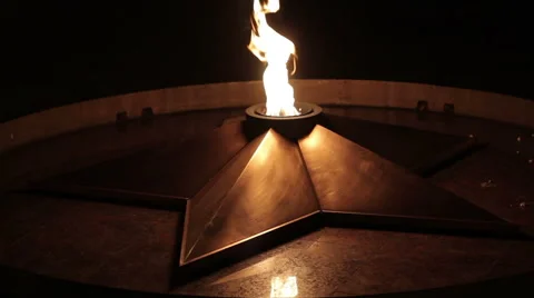 Quenchless flame in night 스톡 동영상 55066516