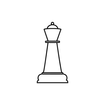Quenn line chess icon. Vector illustration, flat design. Stock Illustration