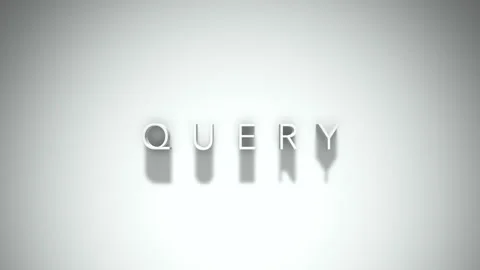 Query 3D title animation with shadows on a white background Stock Footage 297669590