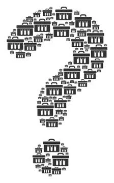 Query Collage of Analysis Icons Stock Illustration