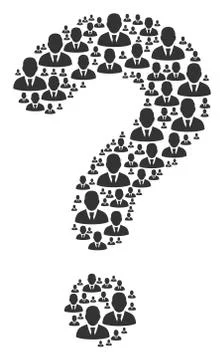 Query Collage of Manager Icons Stock Illustration