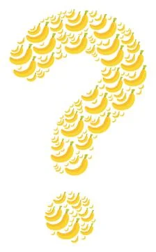 Query Composition of Banana Icons Stock Illustration