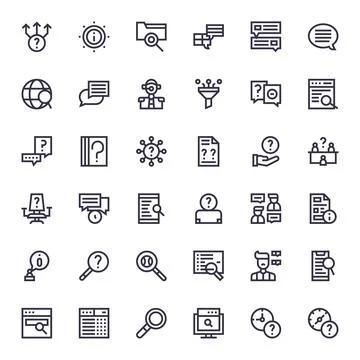 Query Comprehensive Vector Bundle with 36 Pixel Aligned Bold Line High Reso.. Ilustração Stock