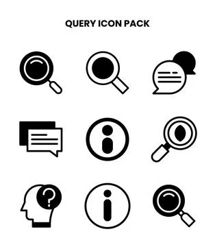 Query DuoTone Bundle Icons Pack Stock Illustration