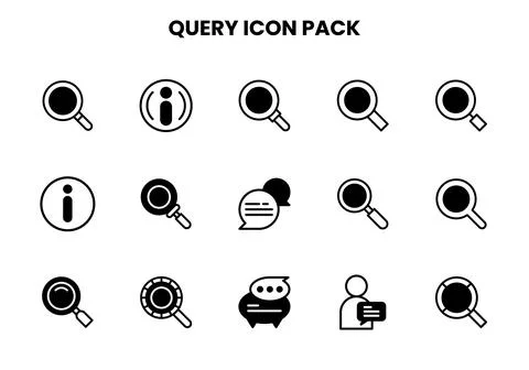 Query DuoTone Vector Icons Pack 库存插图