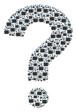 Query Figure of Hot Coffee Cup Icons 스톡 일러스트