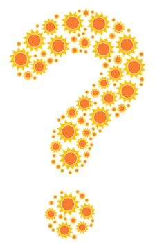 Query Figure of Sun Icons Stock Illustration