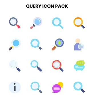 Query Flat Bundle Icons Pack Ilustração Stock