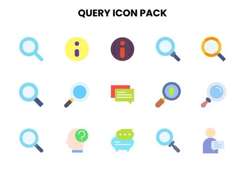 Query Flat Graphics Icons Pack Stock Illustration