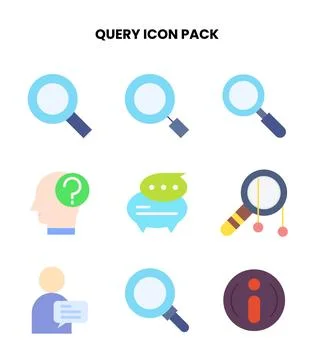Query Flat Graphics Icons Pack Illustrazione stock