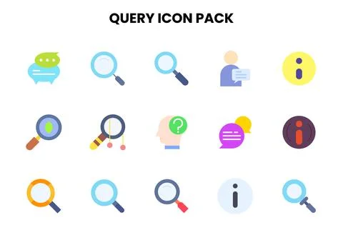 Query Flat Graphics Icons Pack Stock Illustration