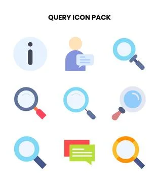 Query Flat Graphics Icons Pack Stock Illustration