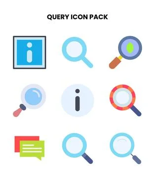 Query Flat Vector Icons Pack Stock Illustration