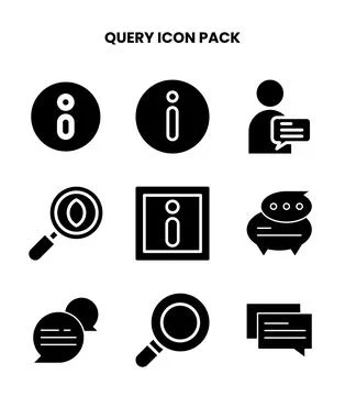 Query Glyph Scalable Icons Pack 스톡 일러스트