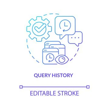 Query history red gradient concept icon Stock Illustration