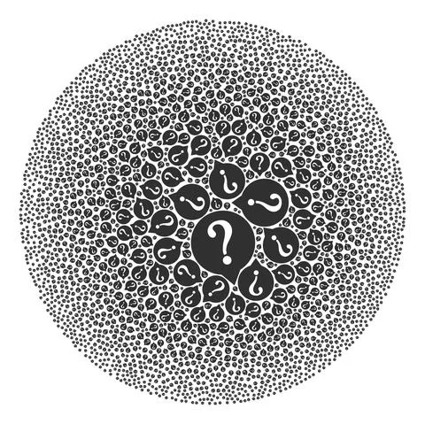 Query Icon Spheric Bubble Mosaic Stock Illustration