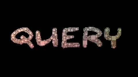 Query Language Pixelated Text Changing Looping Pixels With Glitch Effect Stock Footage 113881981
