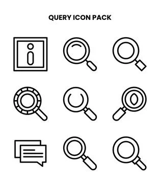 Query Line Bundle Icons Pack Stock Illustration