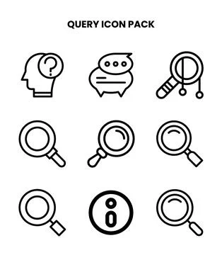 Query Line Bundle Icons Pack 스톡 일러스트