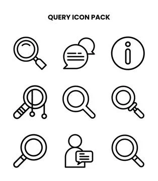 Query Line Bundle Icons Pack Stock Illustration