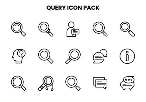 Query Line Graphics Icons Pack 스톡 일러스트