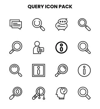 Query Line Icons Pack 스톡 일러스트