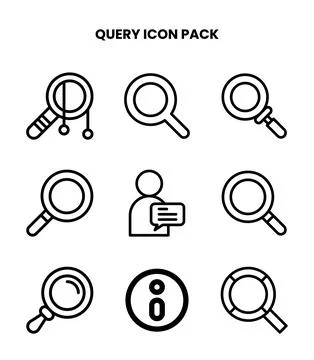 Query Line Icons Pack Stock Illustration