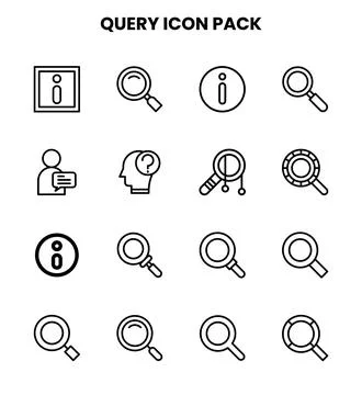 Query Line Set Icons Pack Stock Illustration