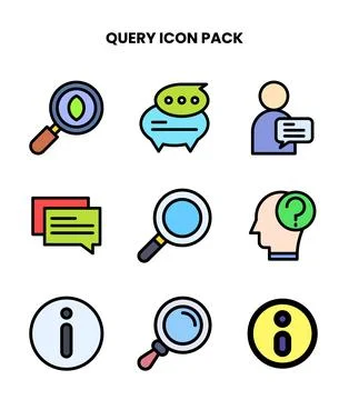 Query Lineal Color Vector Icons Pack Illustrazione stock