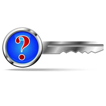 Query mark on a key.Isolated on white Stock Illustration