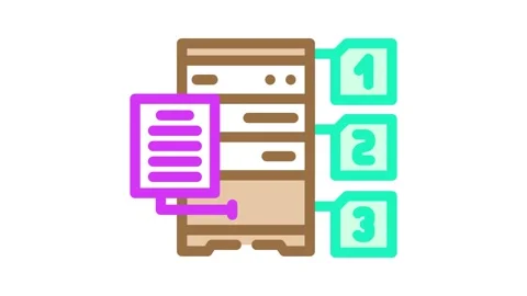 Query optimization database color icon animation 스톡 동영상 327266456