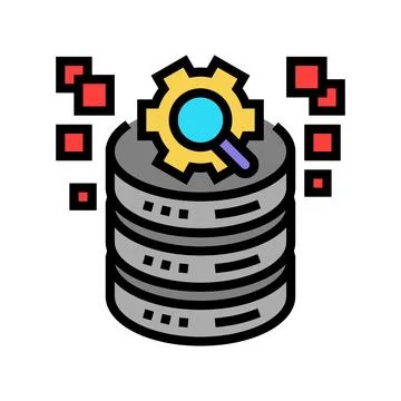 Query optimization database color icon vector illustration Stock Illustration