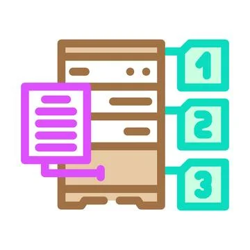 Query optimization database color icon vector illustration Stock Illustration