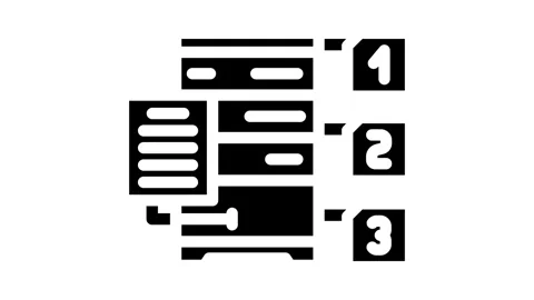 Query optimization database glyph icon animation 스톡 동영상 326742607