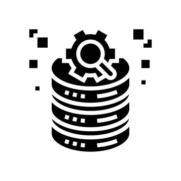 Query optimization database glyph icon vector illustration Illustrazione stock