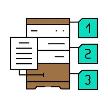 Query optimization database icon color illustration Stock Illustration
