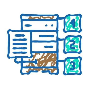 Query optimization database icon doodle illustration Illustrazione stock