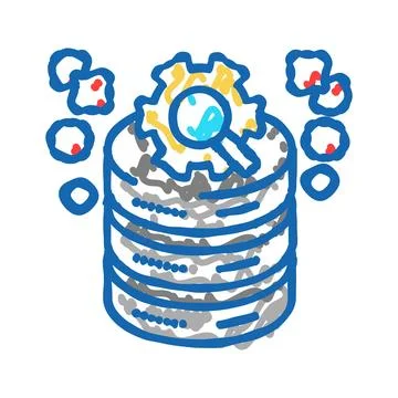 Query optimization database icon doodle illustration 스톡 일러스트