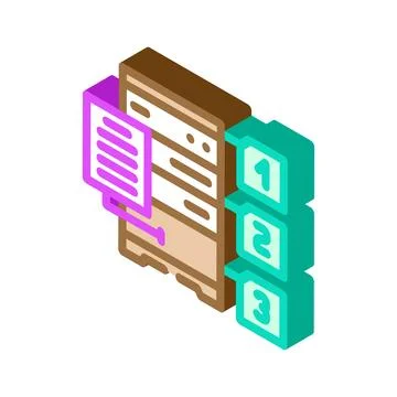 Query optimization database isometric icon vector illustration Stock Illustration