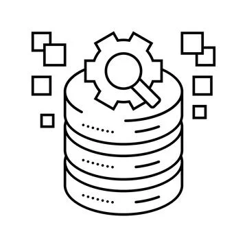 Query optimization database line icon vector illustration Stock Illustration
