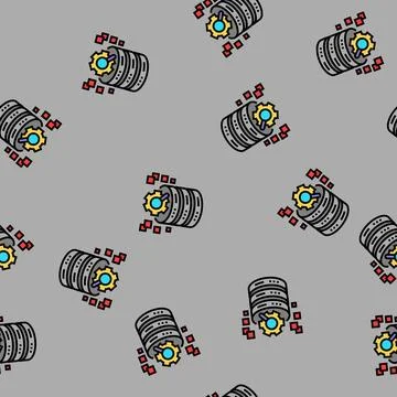 Query optimization database vector seamless pattern Illustrazione stock