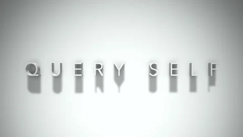 Query self 3D title animation with shadows on a white background Video stock 297800845