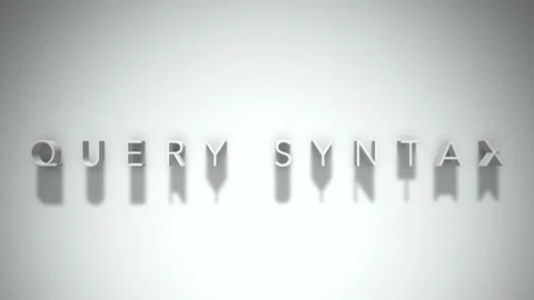 Query syntax 3D title animation white text on a white background Stock Footage 299429506