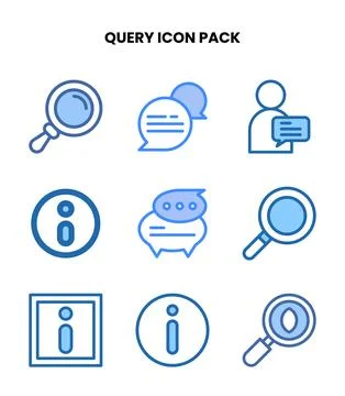 Query Two Colour Collection Icons Pack Ilustração Stock