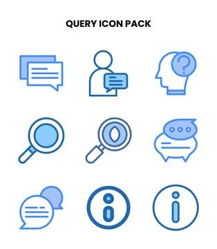 Query Two Colour Graphics Icons Pack Stock Illustration