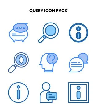 Query Two Colour Icons Pack Stock Illustration