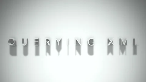 Querying xml 3D title animation white text on a white background Stock Footage 299758712