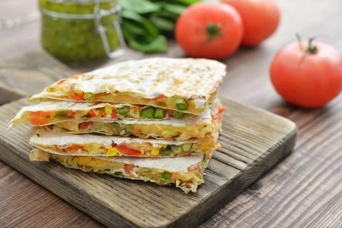 Quesadilla with chicken Stock Photos